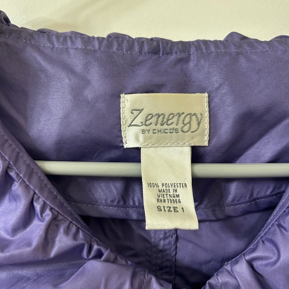 Chico's Purple Trench Jacket with Belted Waist and Water-Resistant Finish - Picture 4 of 6
